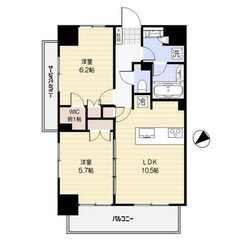 汐留駅 徒歩6分 6階の物件間取画像